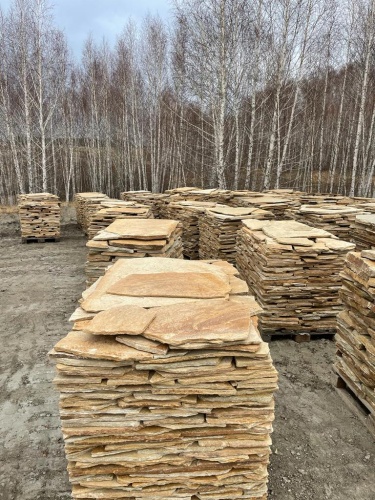 Плитняк златолит жёлтый для фасада 1,5-3 см купить в Нижегородской области